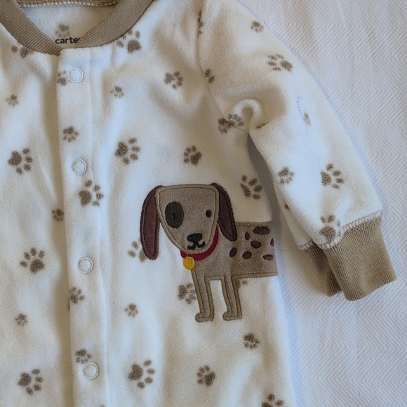 carter's 2-pack dog fleece snap footie sleeper pajamas bundle newborn baby boy - Picture 9 of 12